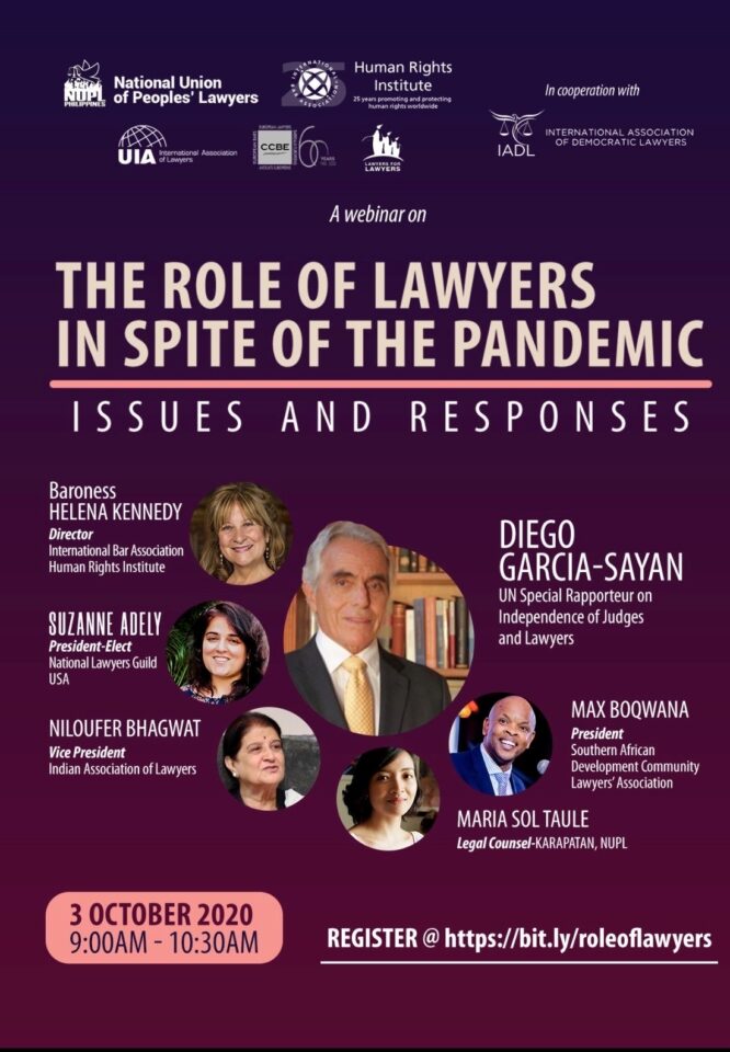 Webinar: The role of lawyers in spite of the pandemic
